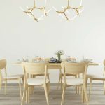 Photo "Warm wooden chandelier for dining table"