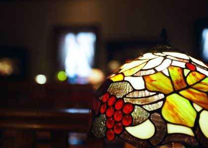 Photo glass ceiling lamp